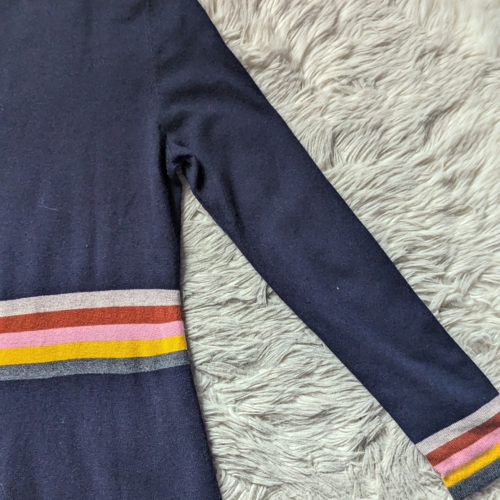 EUC Boden Stripe Waist Knitted Dress in Navy - Picture 14 of 16